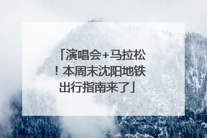 演唱会+马拉松！本周末沈阳地铁出行指南来了