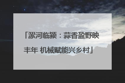 漯河临颍：蒜香盈野映丰年 机械赋能兴乡村