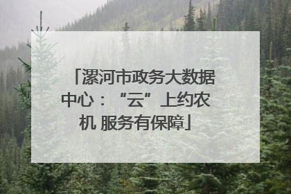 漯河市政务大数据中心：“云”上约农机 服务有保障