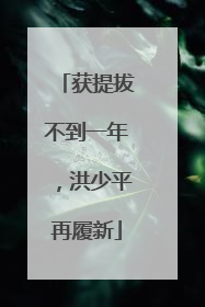 获提拔不到一年，洪少平再履新
