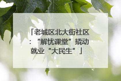 老城区北大街社区：“解忧课堂”撬动就业“大民生”