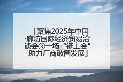 聚焦2025年中国·廊坊国际经济贸易洽谈会③一场“链主会” 助力厂商破圈发展