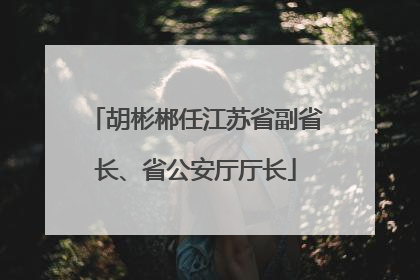 胡彬郴任江苏省副省长、省公安厅厅长