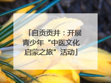自贡贡井：开展青少年“中医文化启蒙之旅”活动