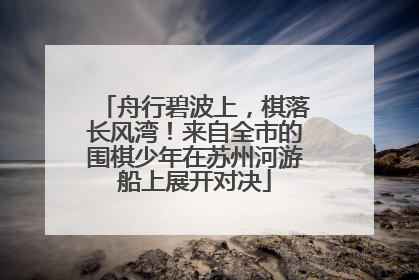 舟行碧波上，棋落长风湾！来自全市的围棋少年在苏州河游船上展开对决