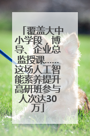 覆盖大中小学段，博导、企业总监授课……这场人工智能素养提升高研班参与人次达30万