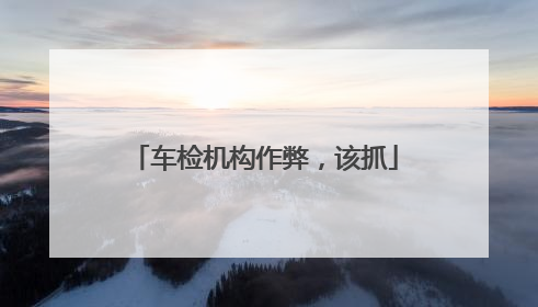 车检机构作弊，该抓