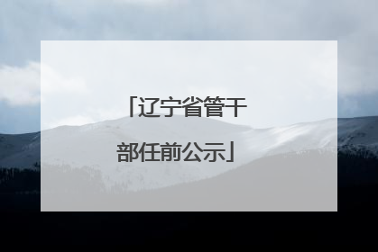 辽宁省管干部任前公示