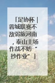 足协杯｜蓉城联赛不敌弱旅河南，泰山主场作战不妨“抄作业”