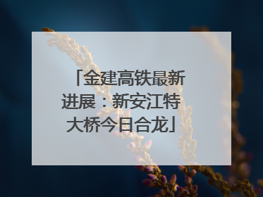 金建高铁最新进展：新安江特大桥今日合龙