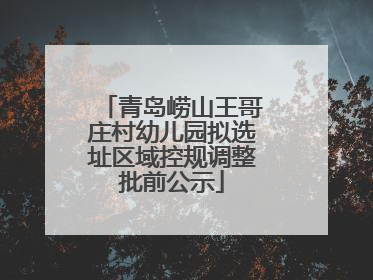 青岛崂山王哥庄村幼儿园拟选址区域控规调整批前公示