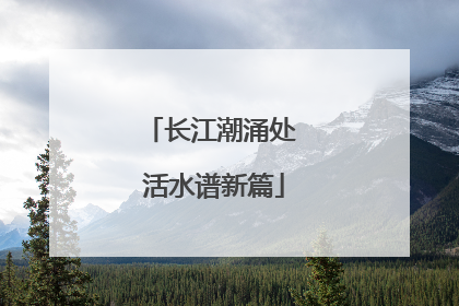 长江潮涌处 活水谱新篇