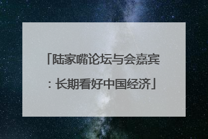 陆家嘴论坛与会嘉宾：长期看好中国经济