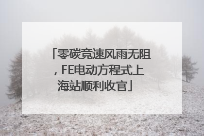 零碳竞速风雨无阻，FE电动方程式上海站顺利收官