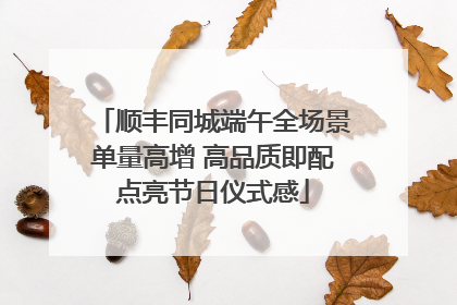 顺丰同城端午全场景单量高增 高品质即配点亮节日仪式感