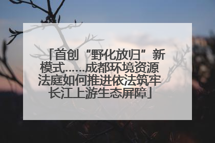 首创“野化放归”新模式……成都环境资源法庭如何推进依法筑牢长江上游生态屏障