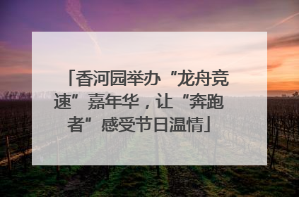 香河园举办“龙舟竞速”嘉年华，让“奔跑者”感受节日温情