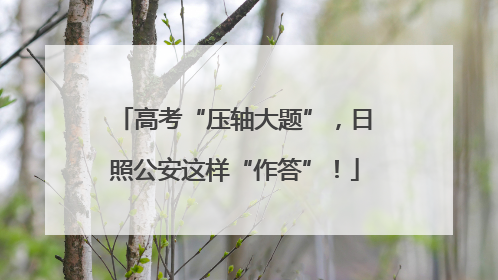 高考“压轴大题”，日照公安这样“作答”！