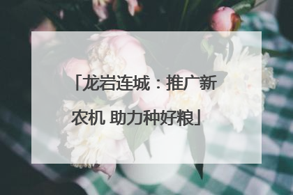 龙岩连城：推广新农机 助力种好粮