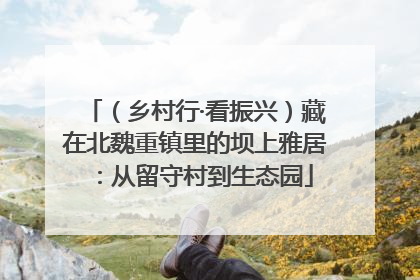 （乡村行·看振兴）藏在北魏重镇里的坝上雅居：从留守村到生态园