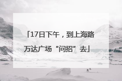 17日下午，到上海路万达广场“问招”去