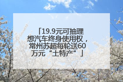 19.9元可抽理想汽车终身使用权，常州苏超每轮送60万元“土特产”