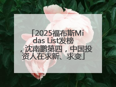 2025福布斯Midas List发榜，沈南鹏第四，中国投资人在求新、求变
