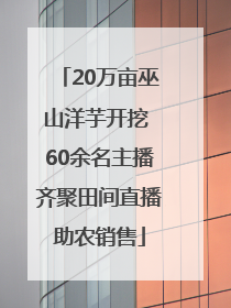 20万亩巫山洋芋开挖 60余名主播齐聚田间直播助农销售