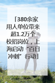 380余家用人单位带来超1.2万个校招岗位，上海启动“百日冲刺”行动